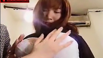 Asian Ladies Engage In Lesbian Kisses And Titlicking