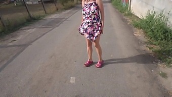 Kinky Teen Flaunts Her Big Tits And Upskirt At A Restaurant
