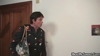 Stepson Joins In On Mother And Daughter'S Intimate Moment