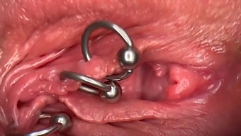 Intense Close-Up Of My Pierced Clit And Vagina Until It'S Soaking Wet And I Pee Inside Myself