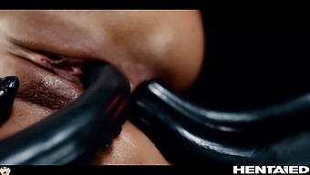 Small Colombian Beauty Enjoys Intense Alien Double Penetration