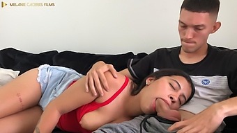 Step Sister'S Mouth Filled With Cum After Rough Face Fucking