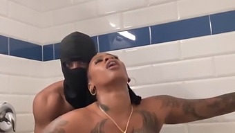 Natural Beauty Gets Her Tight Ass Pounded In The Shower With Oil