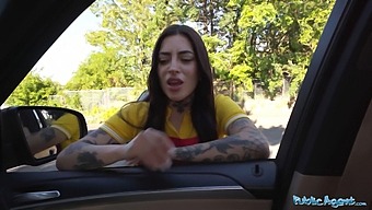 Public Agent Seduces And Has Sex With A Pizza Delivery Girl In The Restroom.